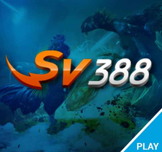 Promotional graphic for SV388 featuring stylized, fantastical roosters in a dynamic pose with a vivid blue background. A prominent orange and white Winbox logo is centered with a 